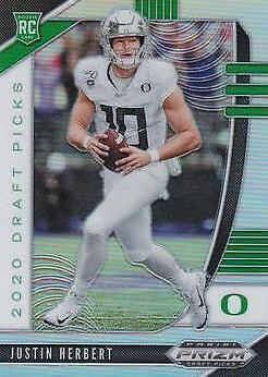 2020 Panini Prizm Draft Picks Football Silver Prizm Justin Herbert #102 PSA 9