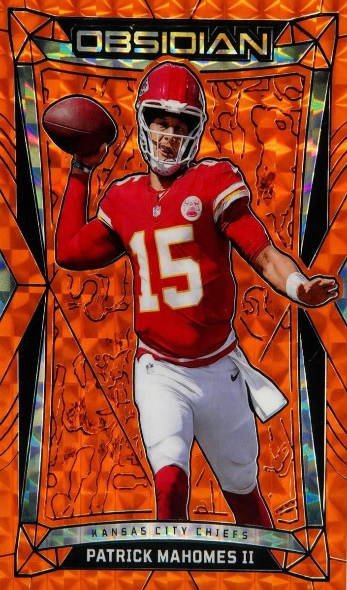 2024 Panini Obsidian Football International Orange Mosaic Patrick Mahomes II #93 PSA 9