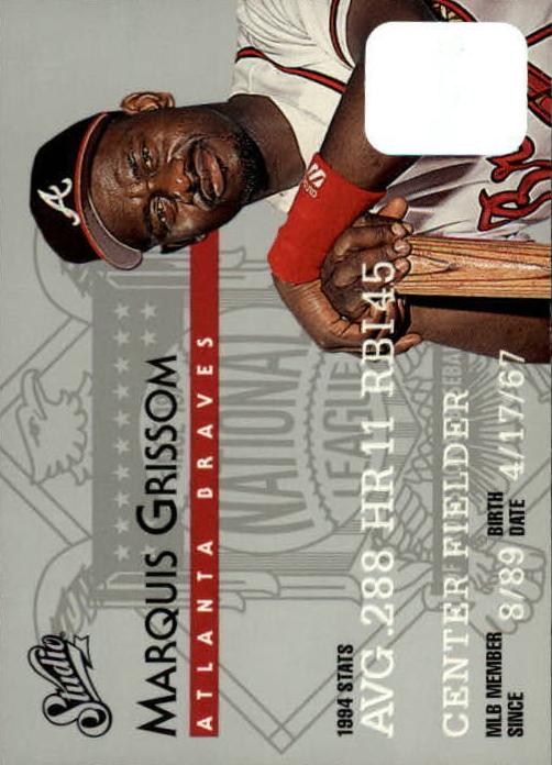 1995 Studio Baseball Marquis Grissom #34