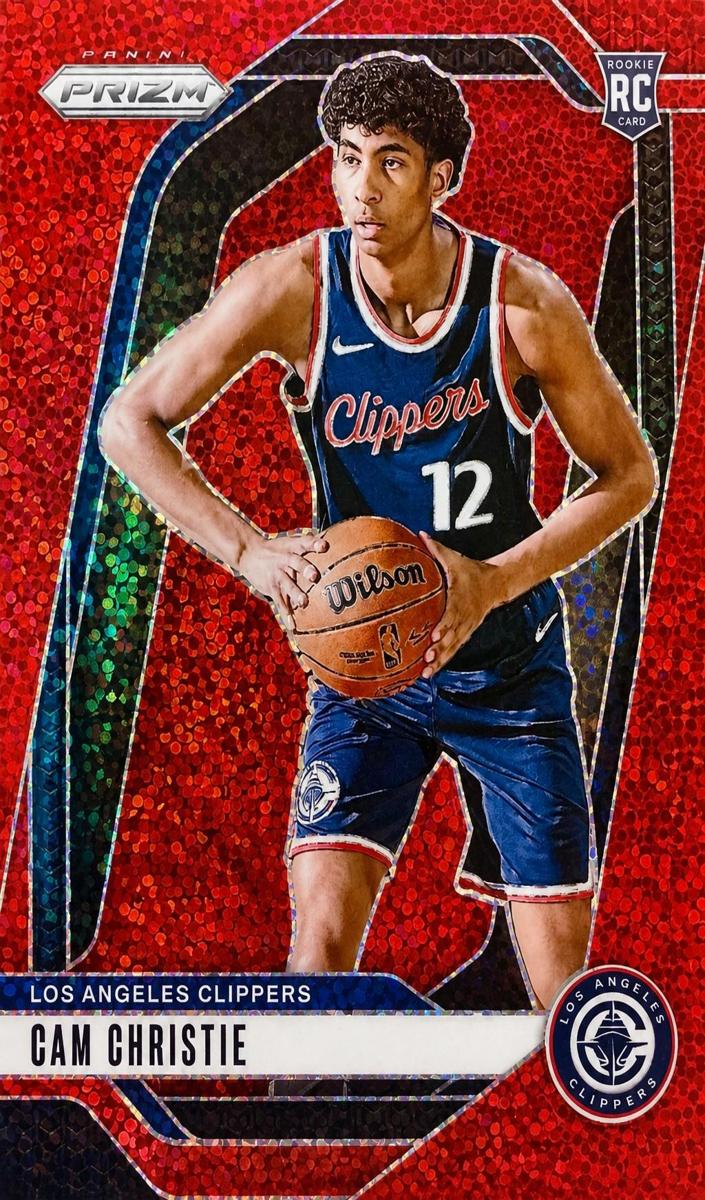 2024 Panini Prizm Basketball Red Sparkle Cam Christie #242