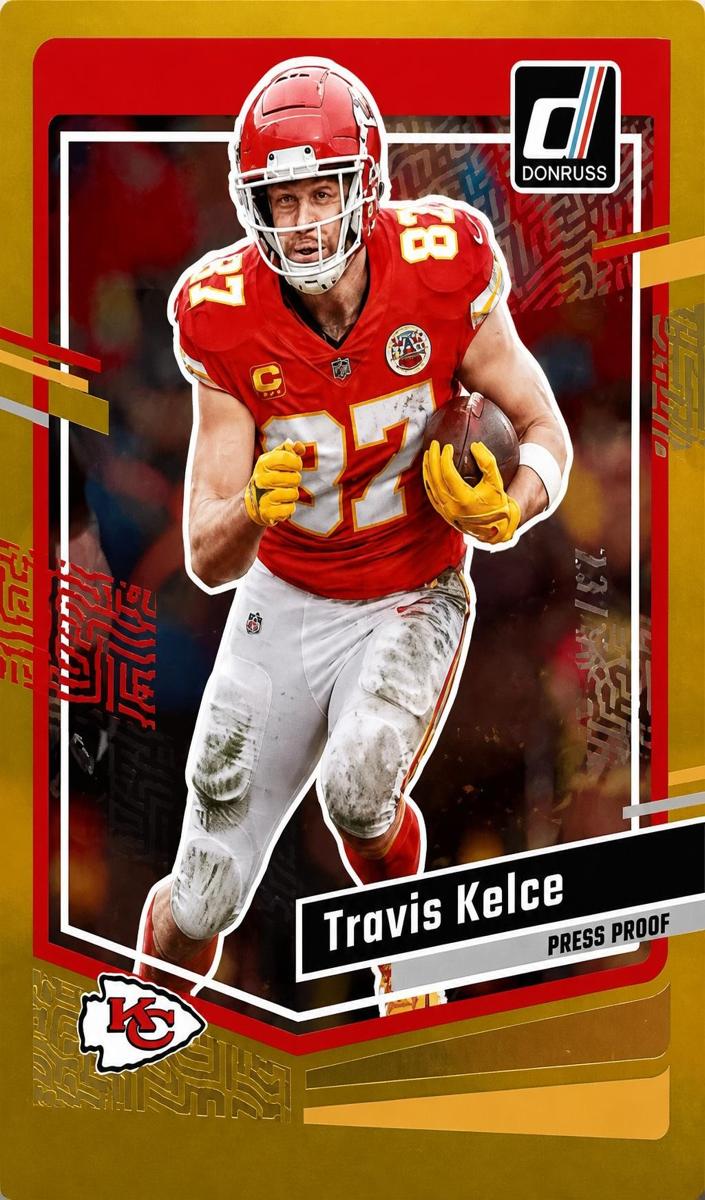 2023 Panini Donruss Football Press Proof Gold Travis Kelce #151