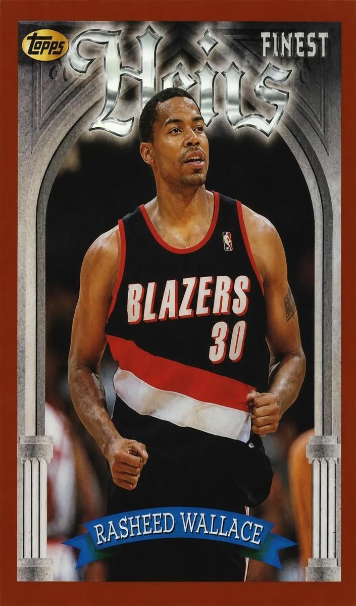 1996 Topps Finest Basketball Refractor Rasheed Wallace #156 PSA 9