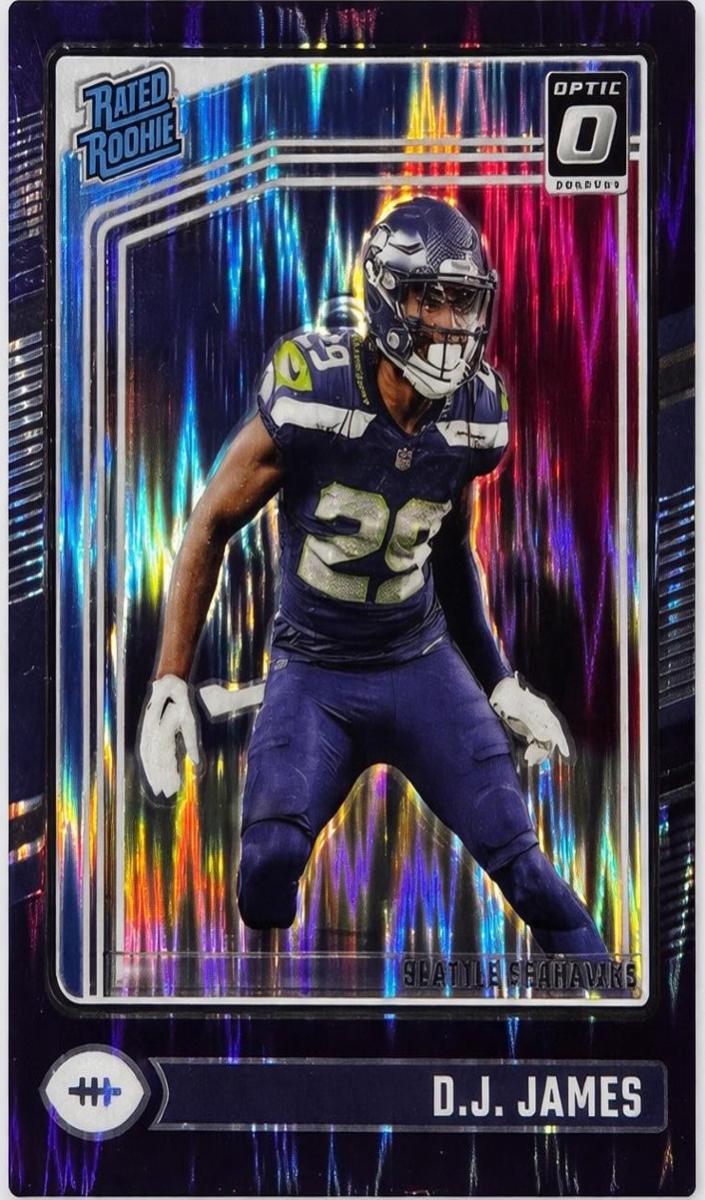 2024 Donruss Optic Football Purple Shock D.J. James #222 PSA 8