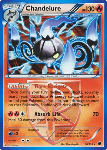 2013 Pokemon Black & White Plasma Freeze Chandelure #16 PSA 10