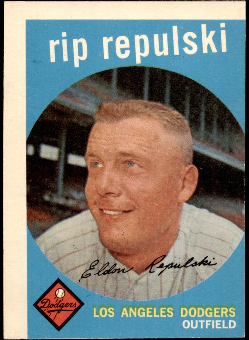 1959 Topps Baseball Rip Repulski #195 PSA 8