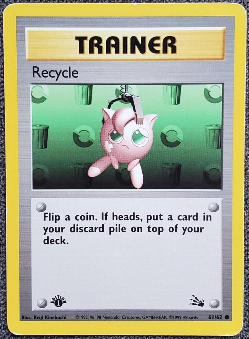 1999 Pokemon Fossil 1st Edition Recycle #61