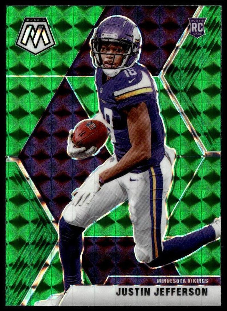 2020 Panini Mosaic Football Green Justin Jefferson #209 PSA 10