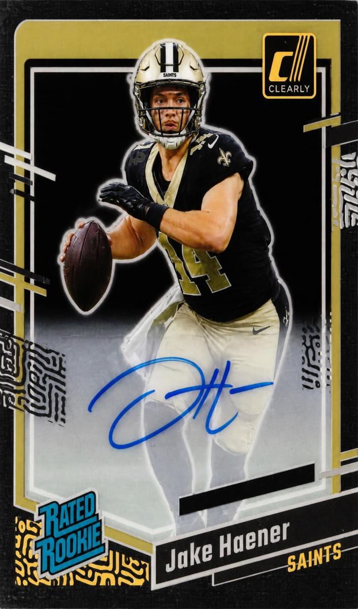 2023 Panini Clearly Donruss Football Holo RR Logo Jake Haener #63