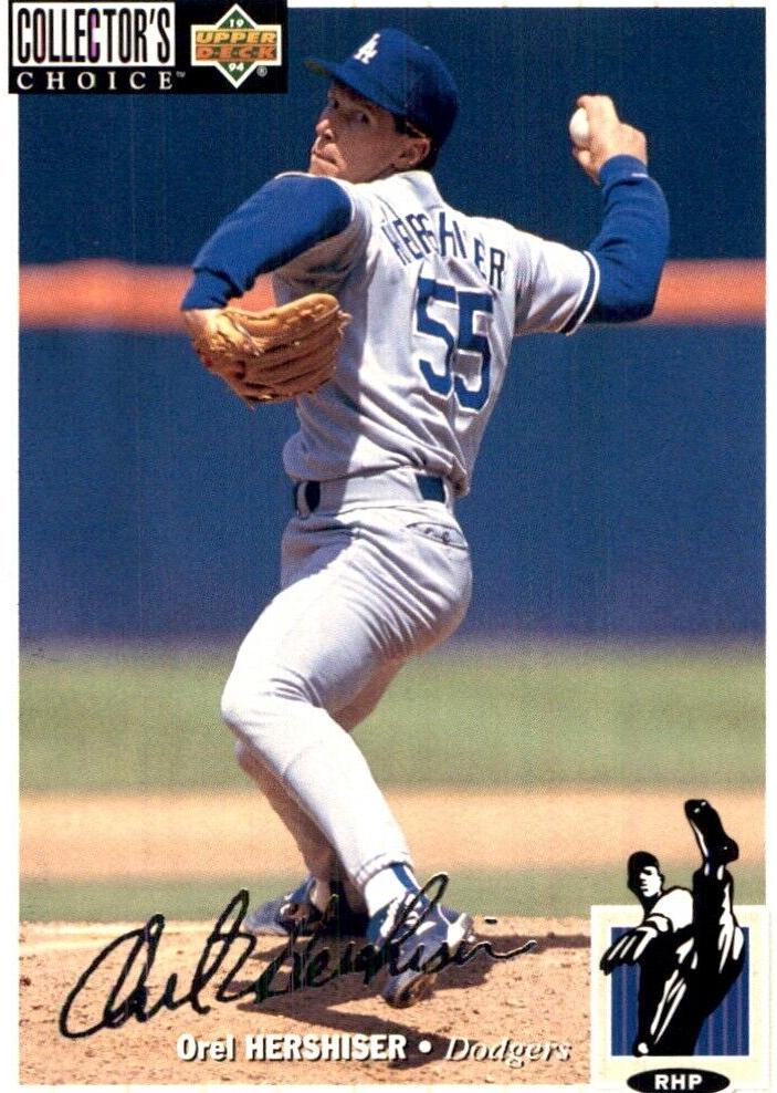 1994 Upper Deck Collector's Choice Baseball Silver Signature Orel Hershiser #135 PSA 9