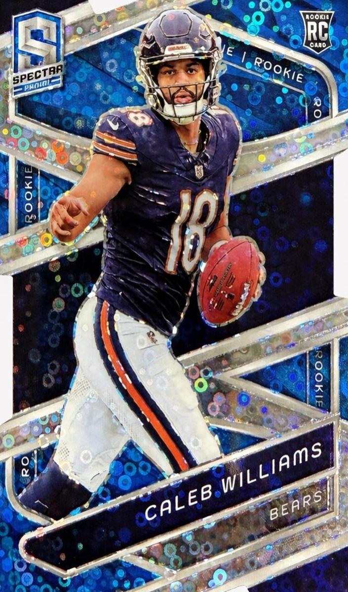 2024 Panini Spectra Football Neon Blue Die Cut Caleb Williams #111