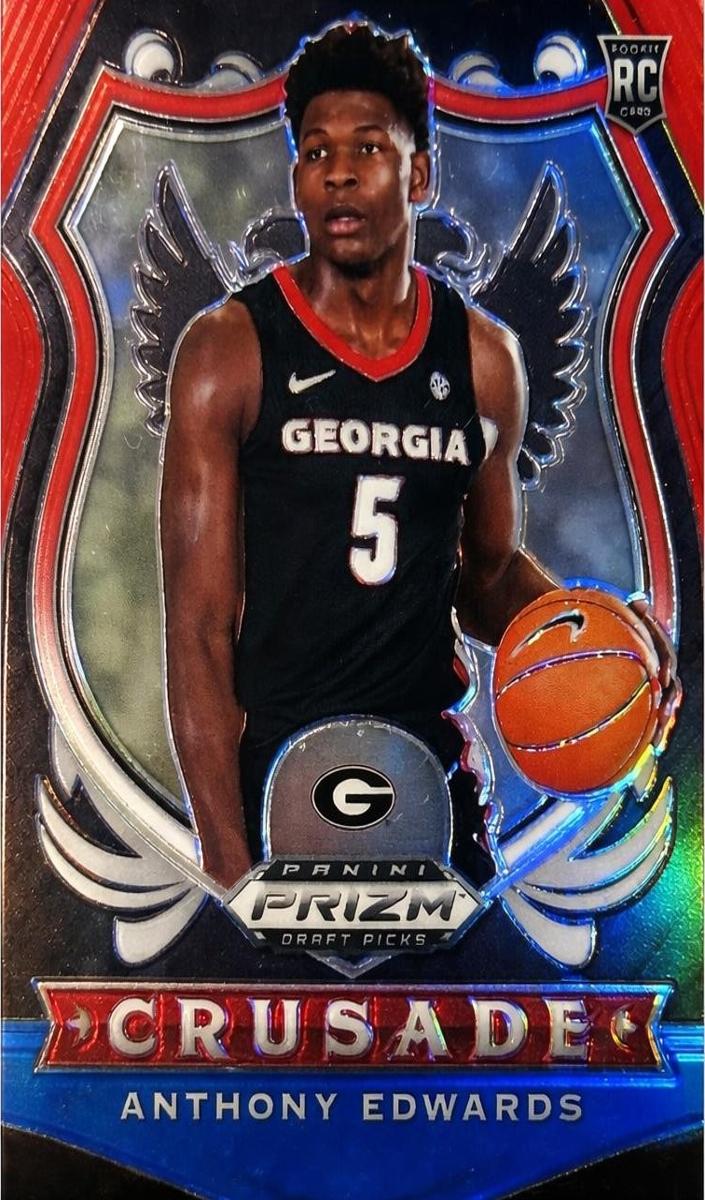2020 Panini Prizm Draft Picks Basketball Red White Blue Anthony Edwards #81