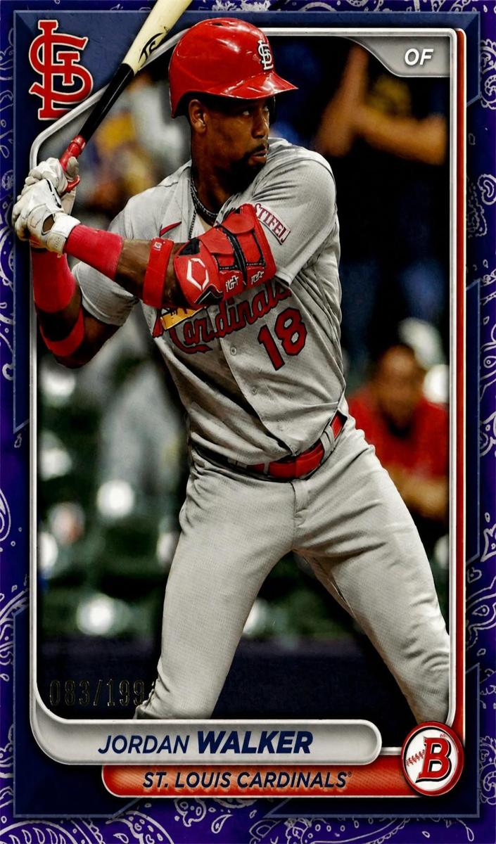 2024 Bowman Baseball Purple Pattern Jordan Walker #29 PSA 10