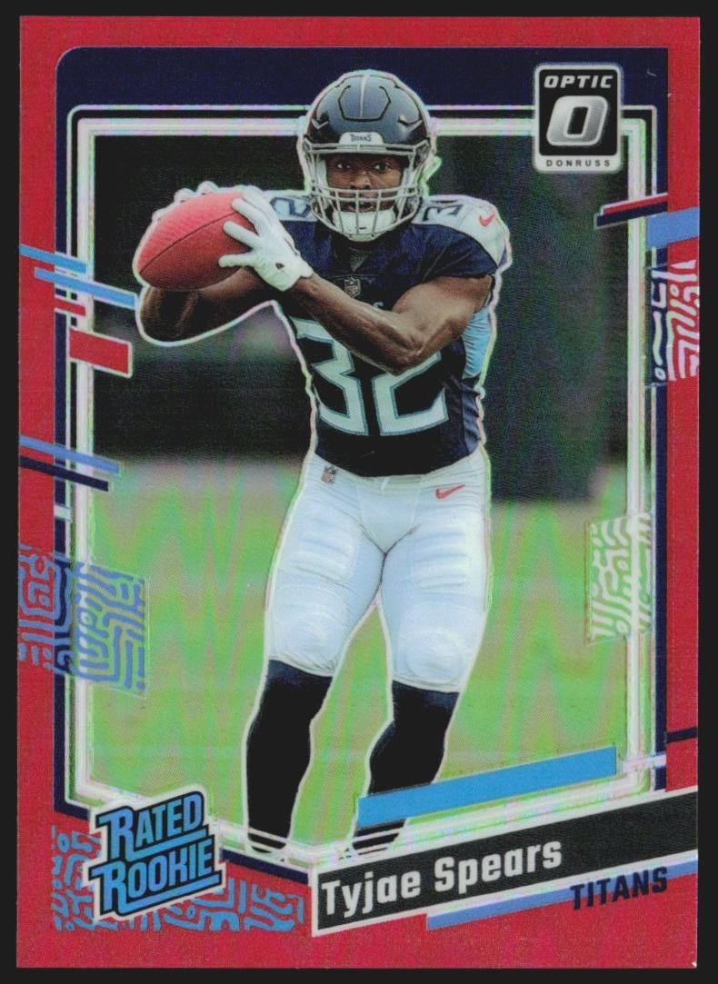 2023 Donruss Optic Football Red Tyjae Spears #297 PSA 9