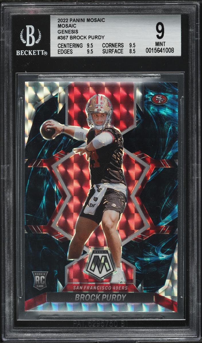 2022 Panini Mosaic Football Genesis Brock Purdy #367 PSA 8.5