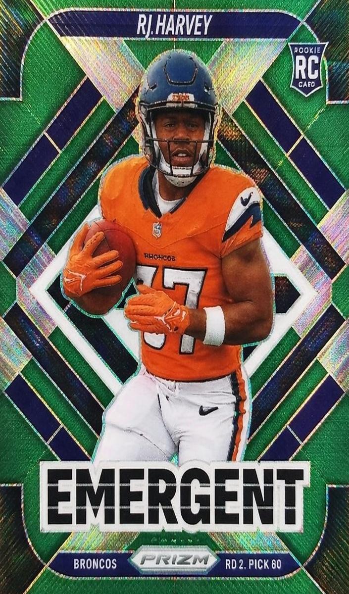 2025 Panini Prizm Football Green Wave RJ Harvey #16