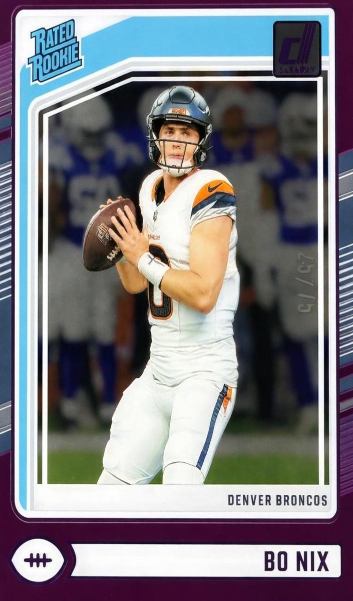 2024 Panini Clearly Donruss Football Purple Bo Nix #56