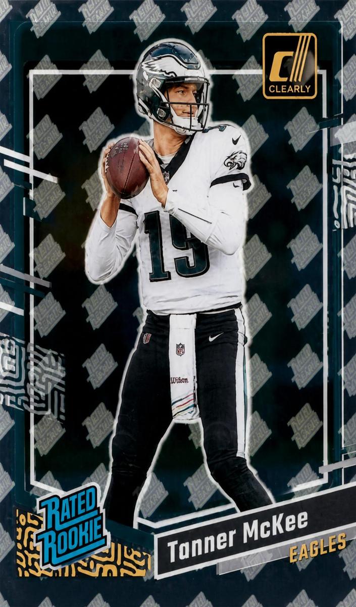 2023 Panini Clearly Donruss Football Holo RR Logo Tanner McKee #86
