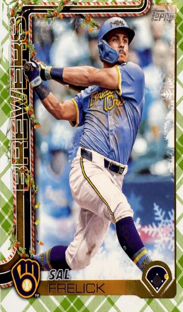 2025 Topps Holiday Baseball Green Holiday Plaid Sal Frelick #H112