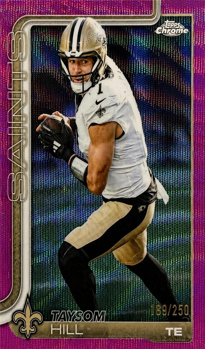 2025 Topps Chrome Football Pink Refractor Taysom Hill #222