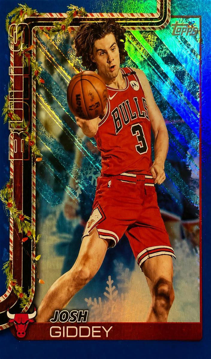 2025 Topps Holiday Basketball Blue Metallic Glitter Holiday Josh Giddey #H28
