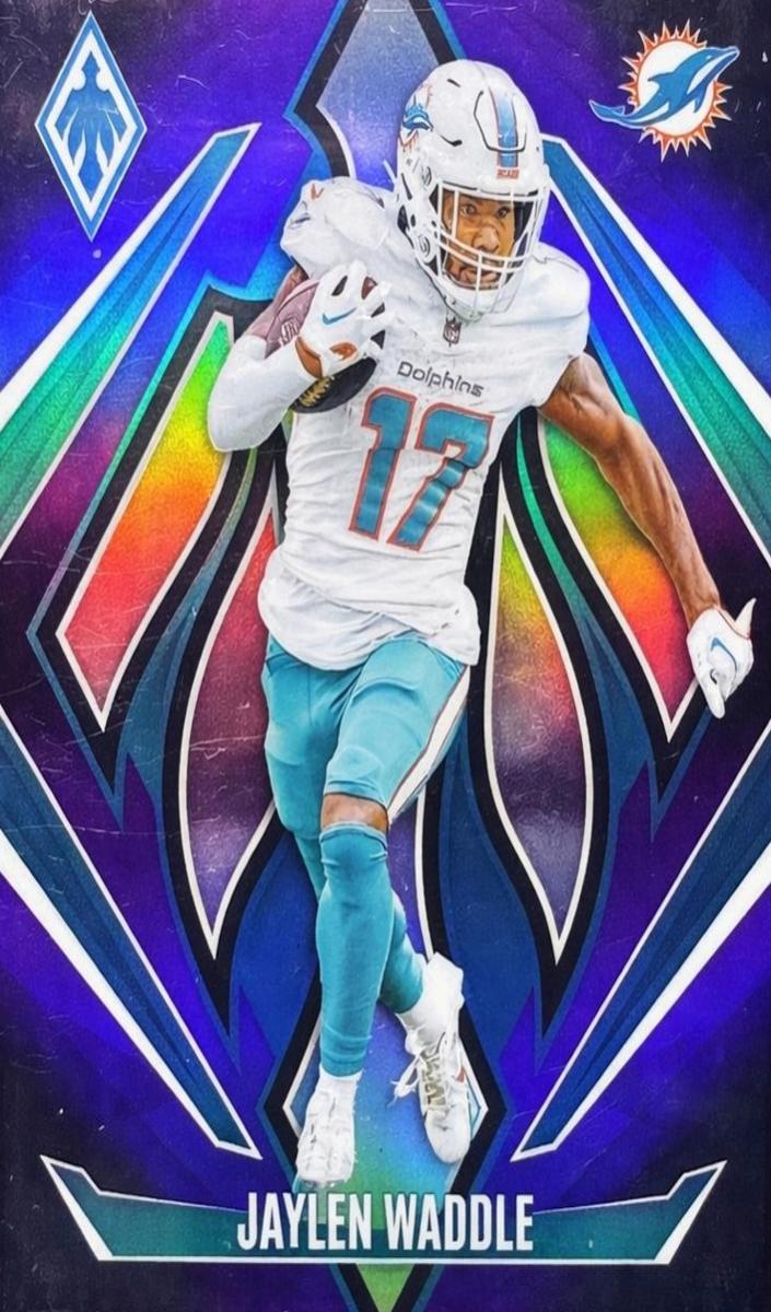 2024 Panini Phoenix Football Blue Fade Jaylen Waddle #76