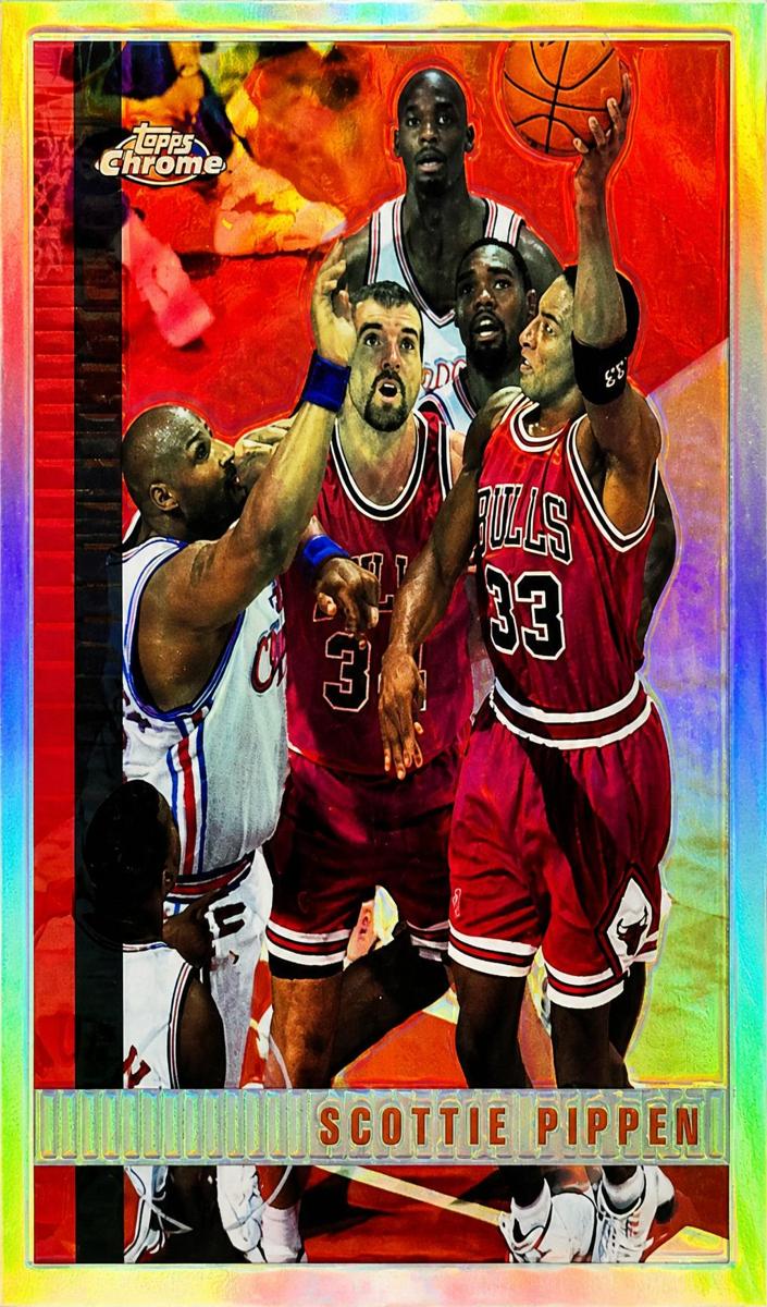 1997 Topps Chrome Basketball Refractor Scottie Pippen #1 PSA 9
