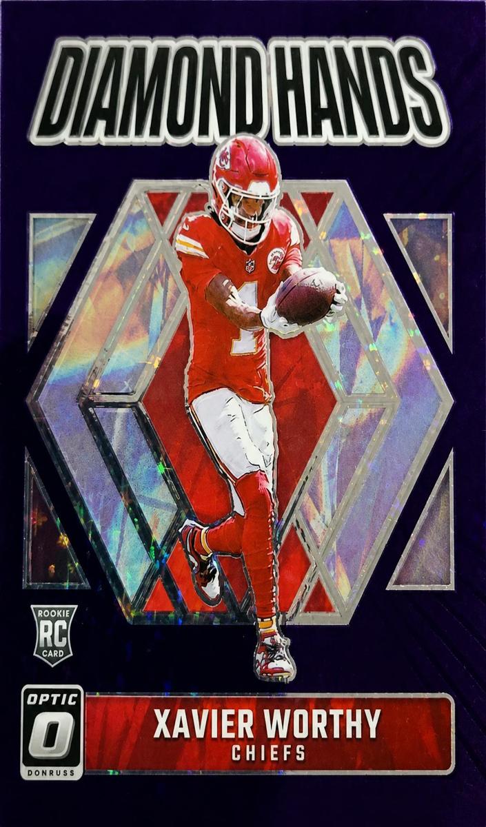 2024 Donruss Optic Football Purple Stars Xavier Worthy #5 PSA 9