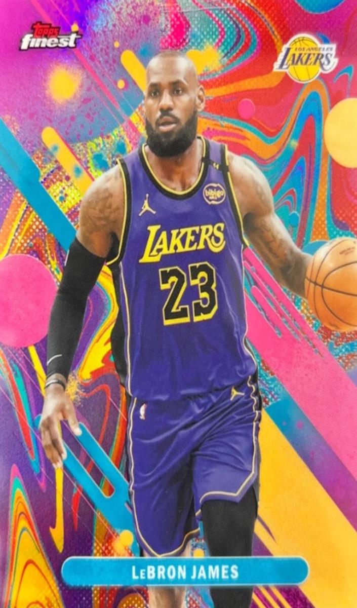 2025 Topps Finest Basketball Oil Spill Refractor LeBron James #79 RAW Ungraded