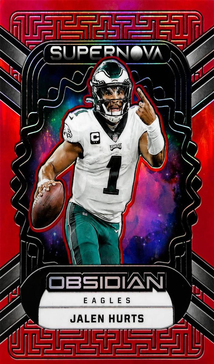 2023 Panini Obsidian Football Asia Electric Etch Red Flood Jalen Hurts #7 PSA 9
