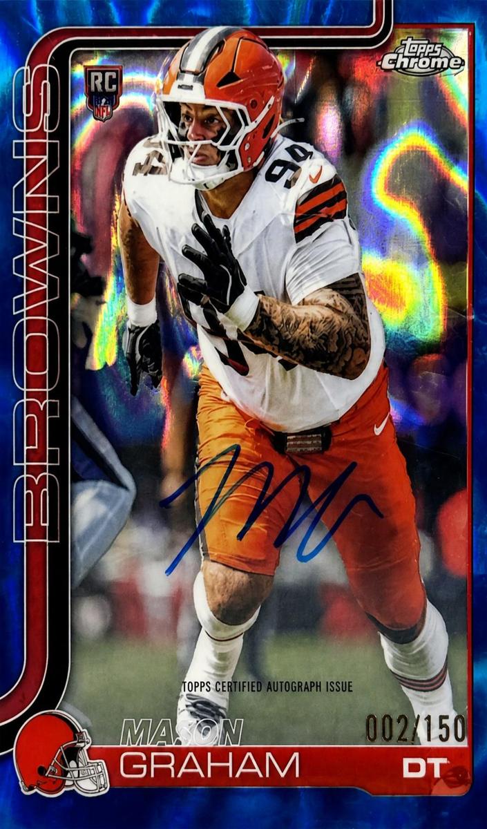 2025 Topps Chrome Football Blue Lava Refractor Mason Graham #RA-MGR