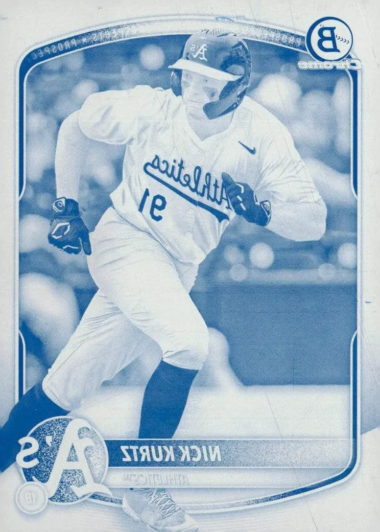 2025 Bowman Chrome Prospects Baseball Printing Plate Cyan Nick Kurtz #BCP-114