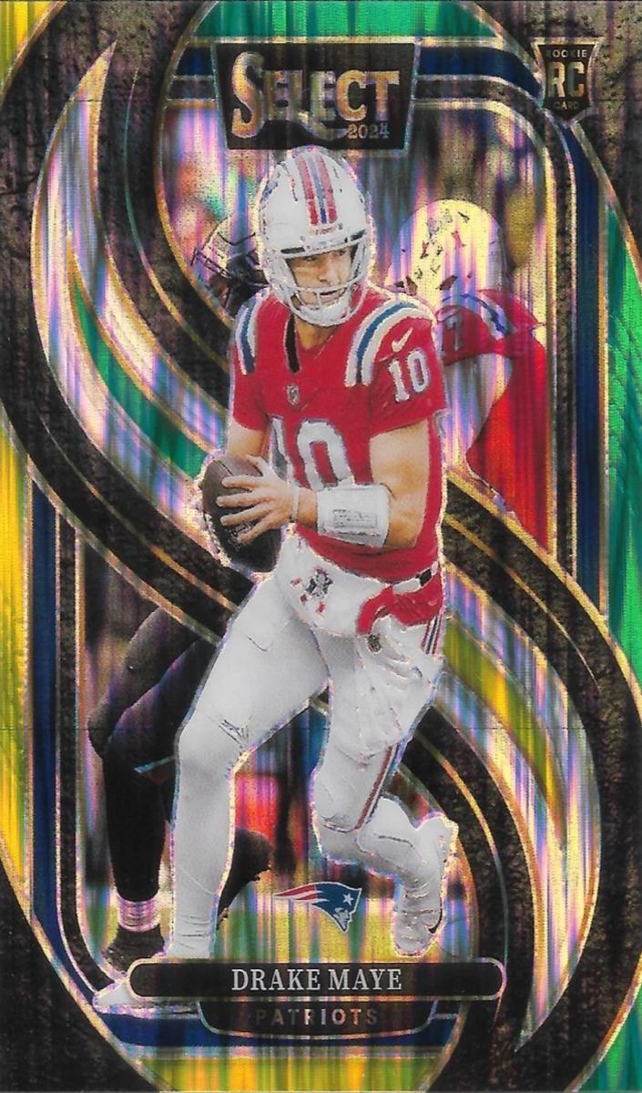 2024 Panini Select Football Green and Yellow Shock Drake Maye #113 PSA 9