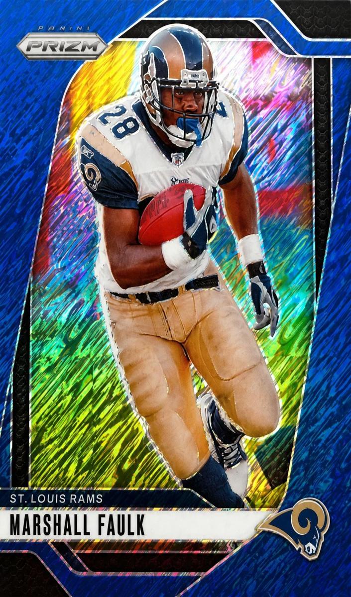 2024 Panini Prizm Football Blue Shimmer Marshall Faulk #299