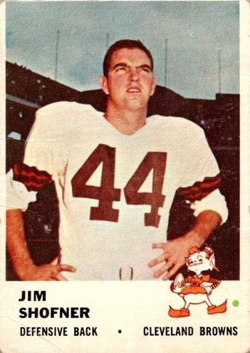 1961 Fleer Football Jim Shofner #15 PSA 8