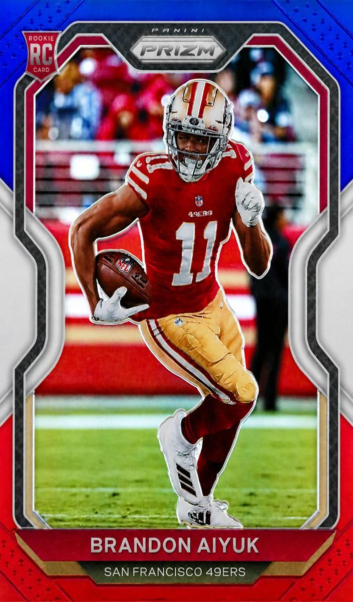 2020 Panini Prizm Football Red White and Blue Prizm Brandon Aiyuk #301
