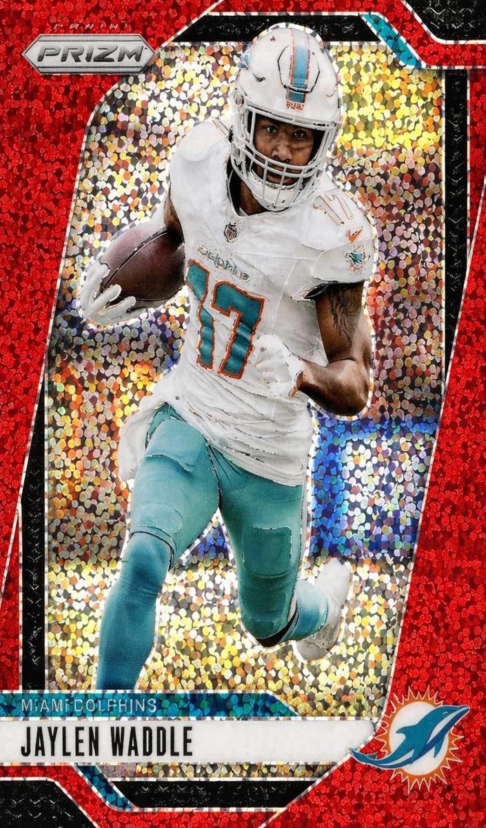 2024 Panini Prizm Football Red Sparkle Jaylen Waddle #178