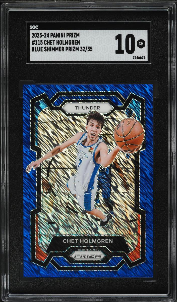 2023 Panini Prizm Basketball Blue Shimmer FOTL Chet Holmgren #115 SGC 9.5