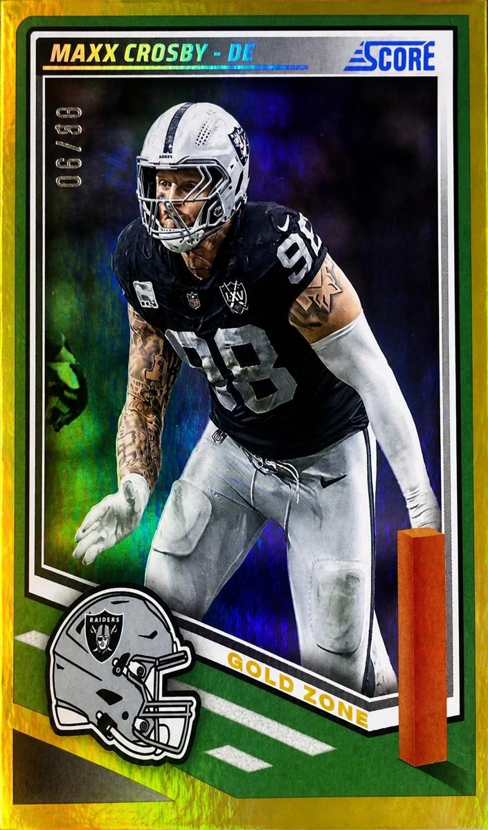 2025 Panini Score Football Gold Zone Maxx Crosby #206 PSA 10
