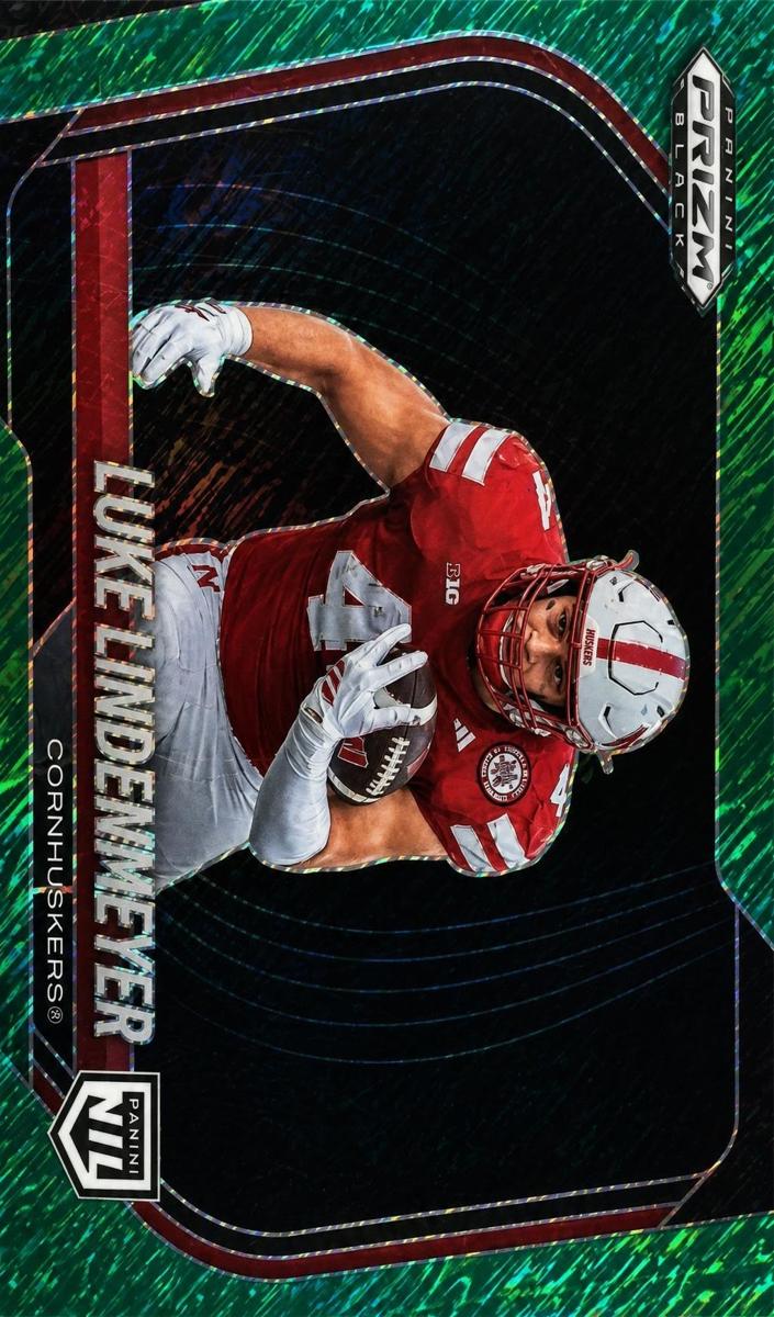 2025 Panini Prizm Black Football Green Shimmer FOTL Luke Lindenmeyer #194