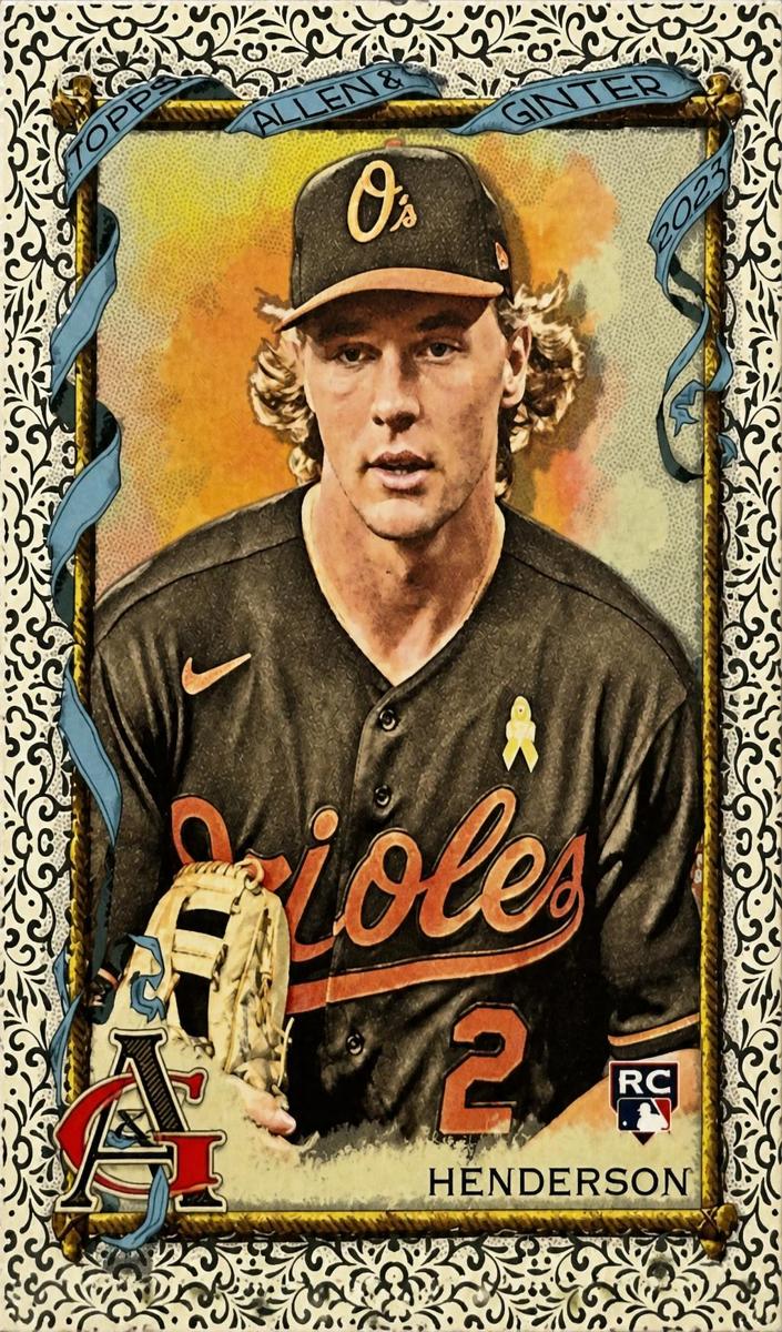 2023 Topps Allen & Ginter Baseball Foil Filigree Gunnar Henderson #72 PSA 9