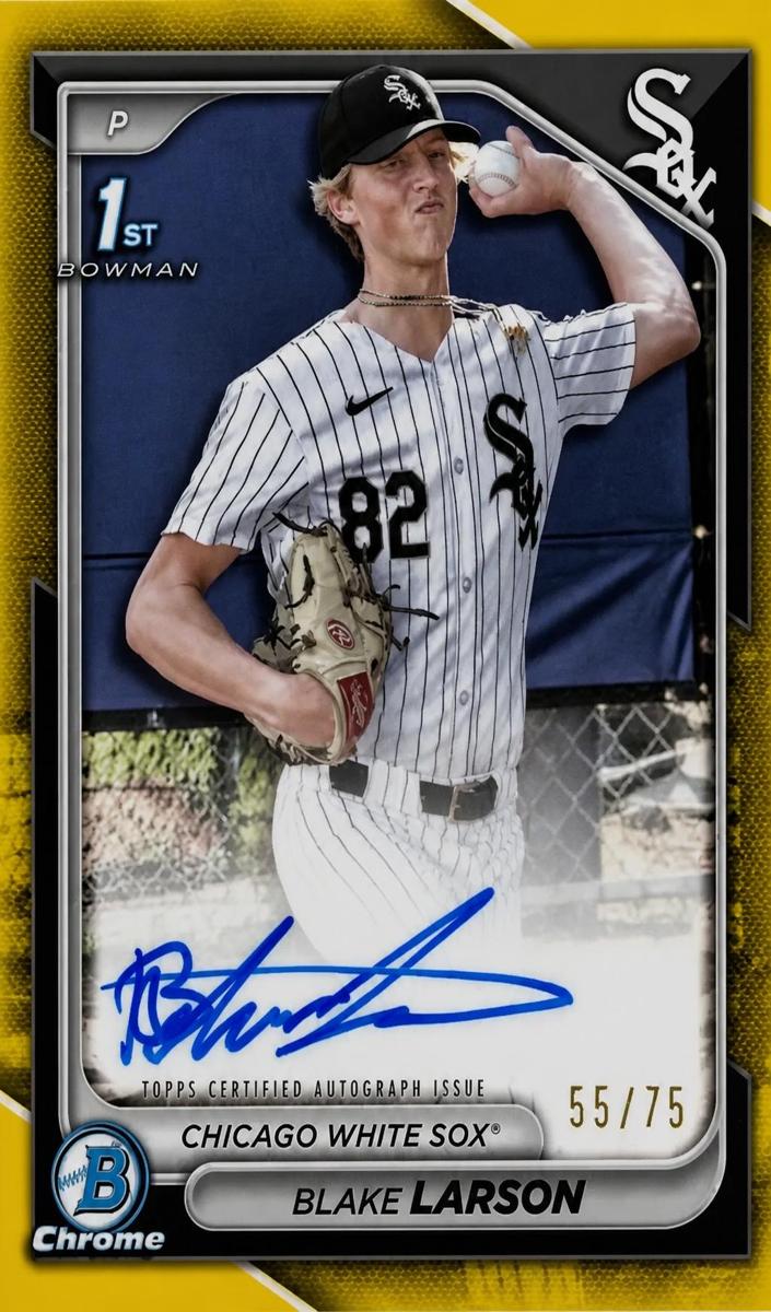 2024 Bowman Draft Chrome Baseball Yellow Refractor Blake Larson #CPA-BL
