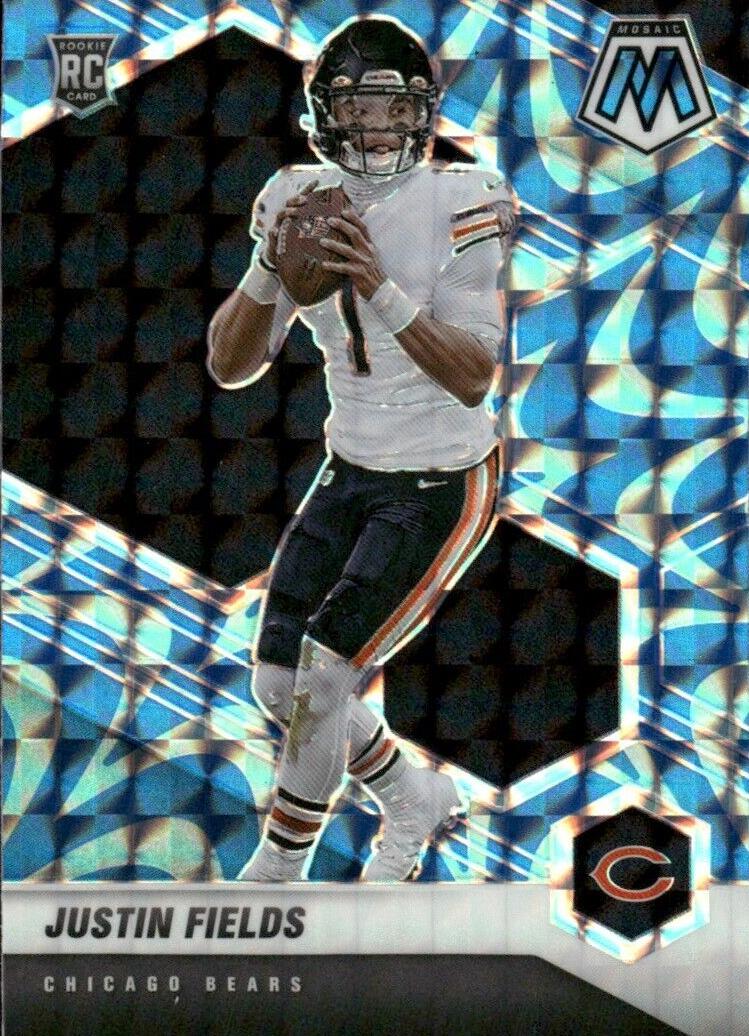 2021 Panini Mosaic Football Reactive Blue Justin Fields #304 PSA 10