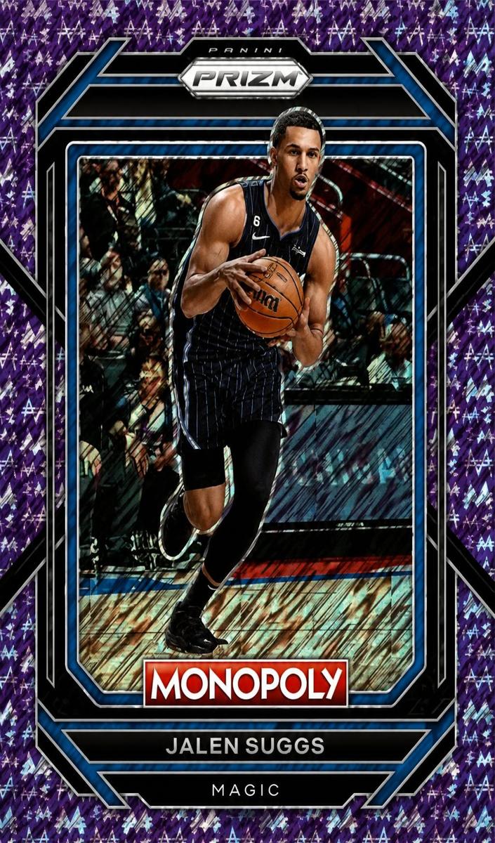 2022 Panini Prizm Monopoly Basketball Purple Money Shimmer Jalen Suggs #65