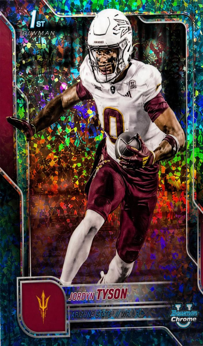 2025 Bowman Chrome University Football Aqua Mini-Diamond Refractor Jordyn Tyson #31