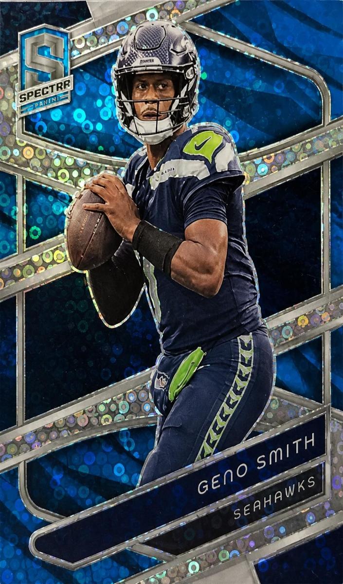 2024 Panini Spectra Football Neon Blue Die Cut Geno Smith #91
