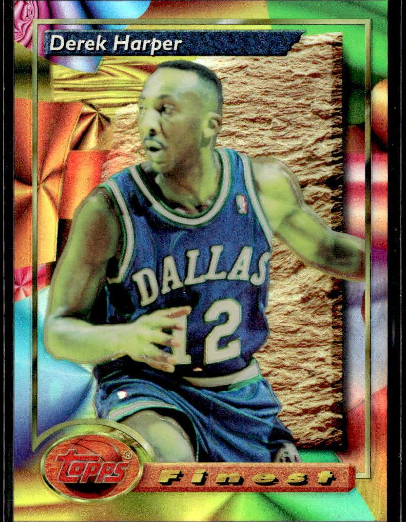 1993 Topps Finest Basketball Refractor Derek Harper #31 PSA 9