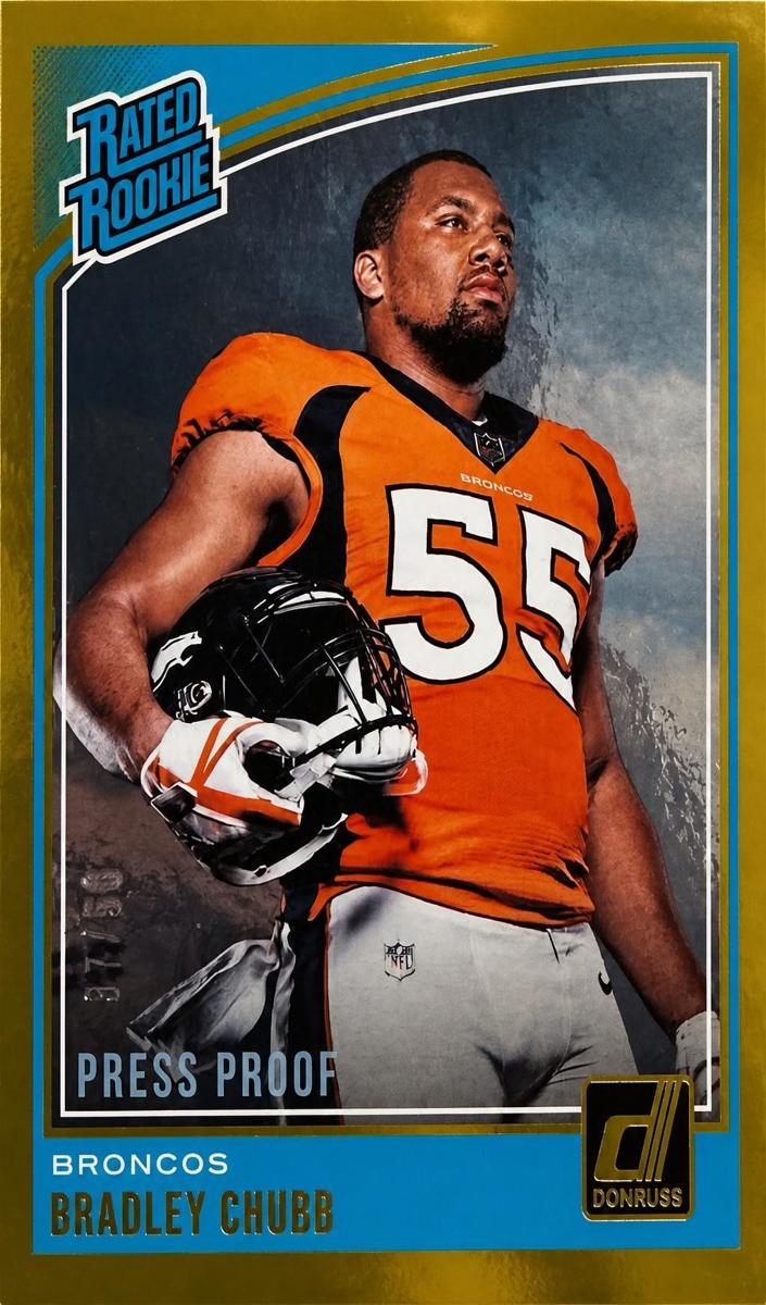 2018 Panini Donruss Football Press Proof Gold Bradley Chubb #319