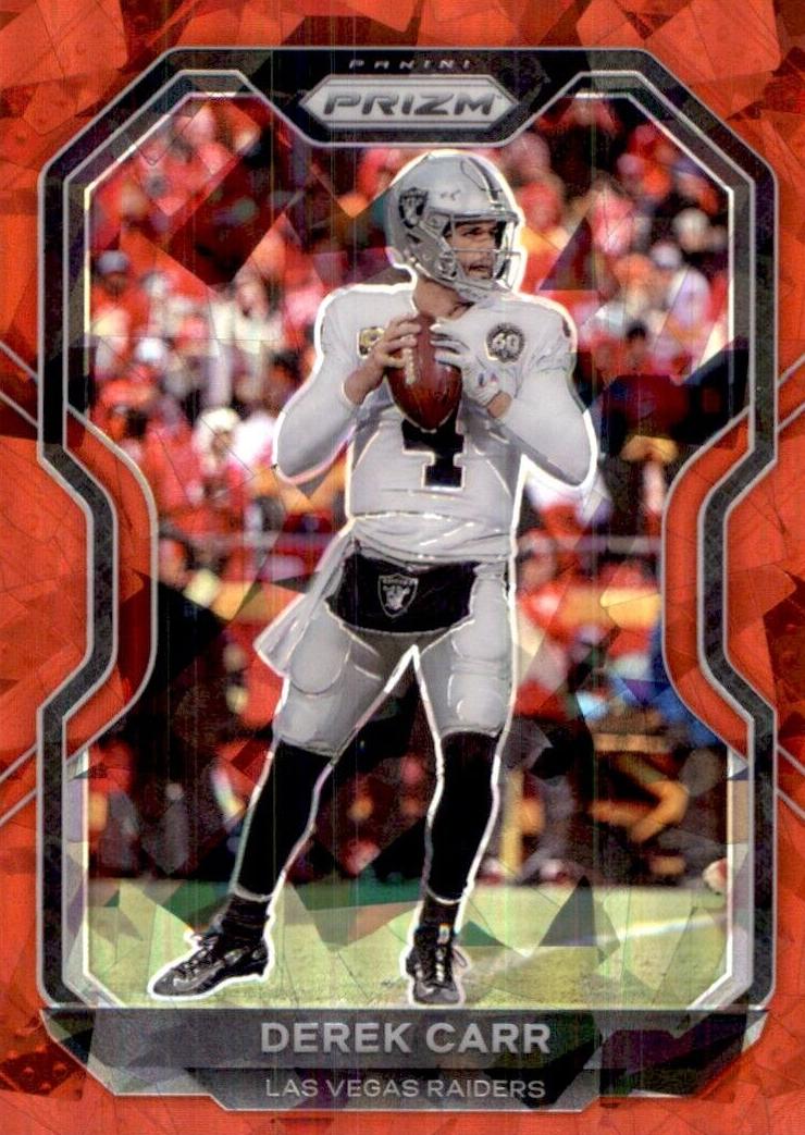 2020 Panini Prizm Football Red Ice Prizm Derek Carr #132