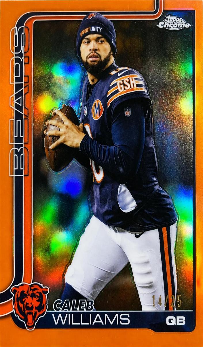 2025 Topps Chrome Football Orange Refractor Caleb Williams #52