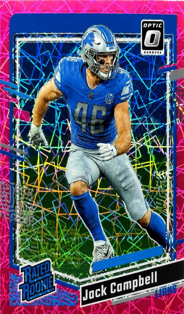 2023 Donruss Optic Football Pink Velocity Jack Campbell #235 PSA 10